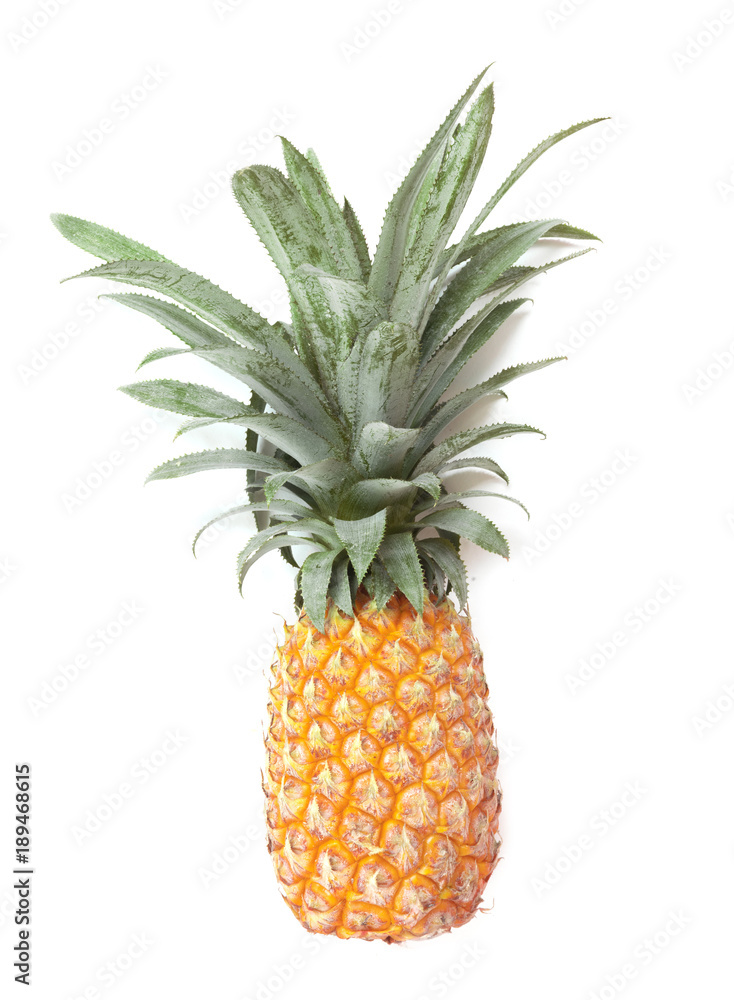 Fototapeta premium Pineapple fruit ripe on white