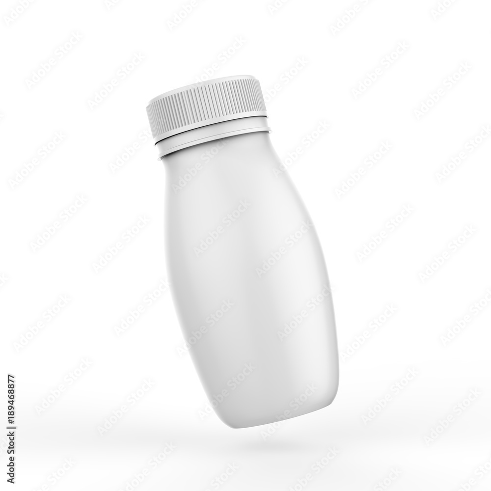 Yoghurt, Milk Bottle Mockup On Isolated White Background, 3D Illustration Yoghurt, Milk Bottle Mockup On Isolated White Background, 3D Illustration