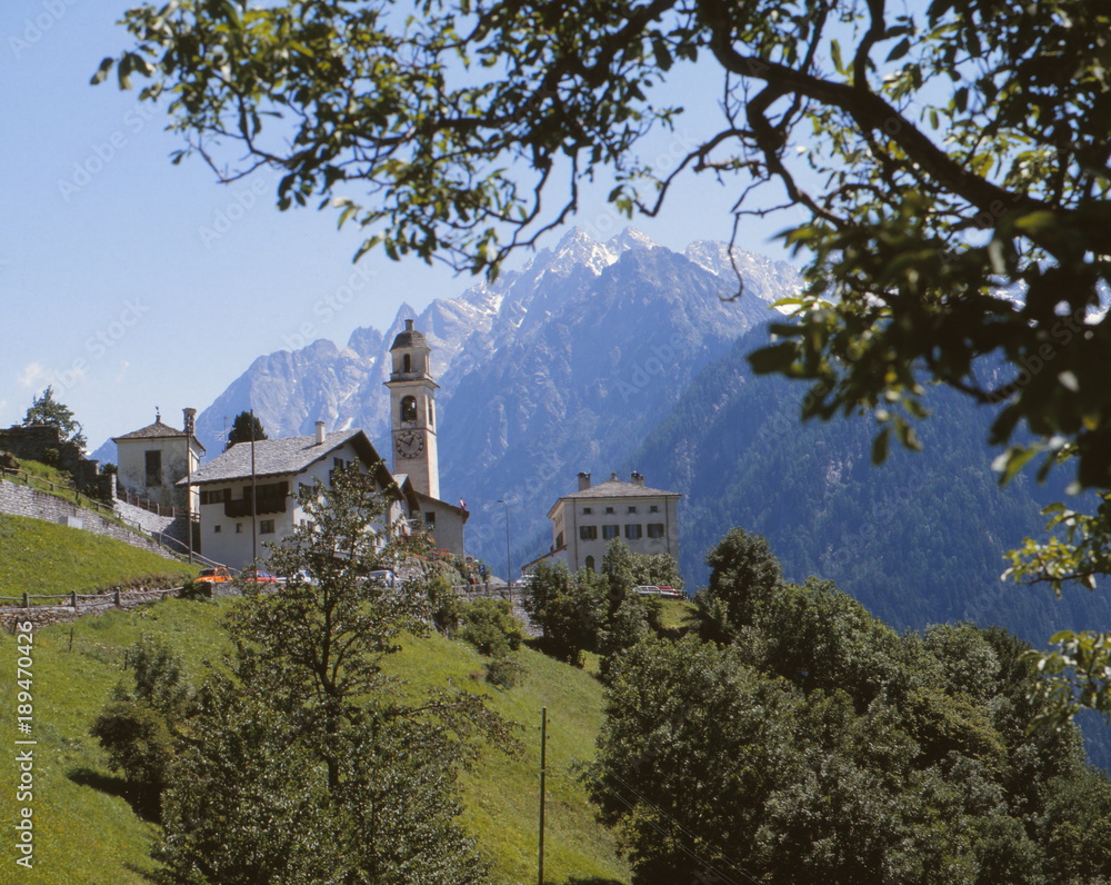 Soglio, im Bergelltal, Schweiz,