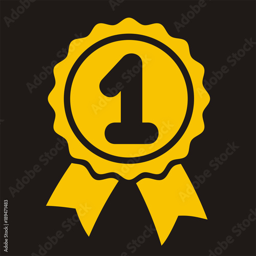 The sign of the first place. Award with the number 1.