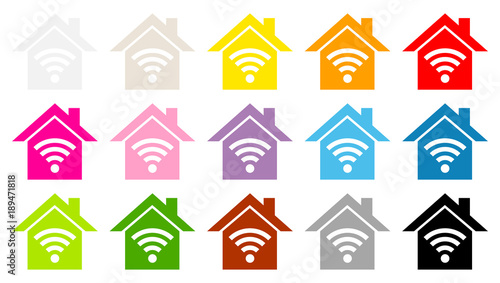 Houses Color Icons Wi-Fi
