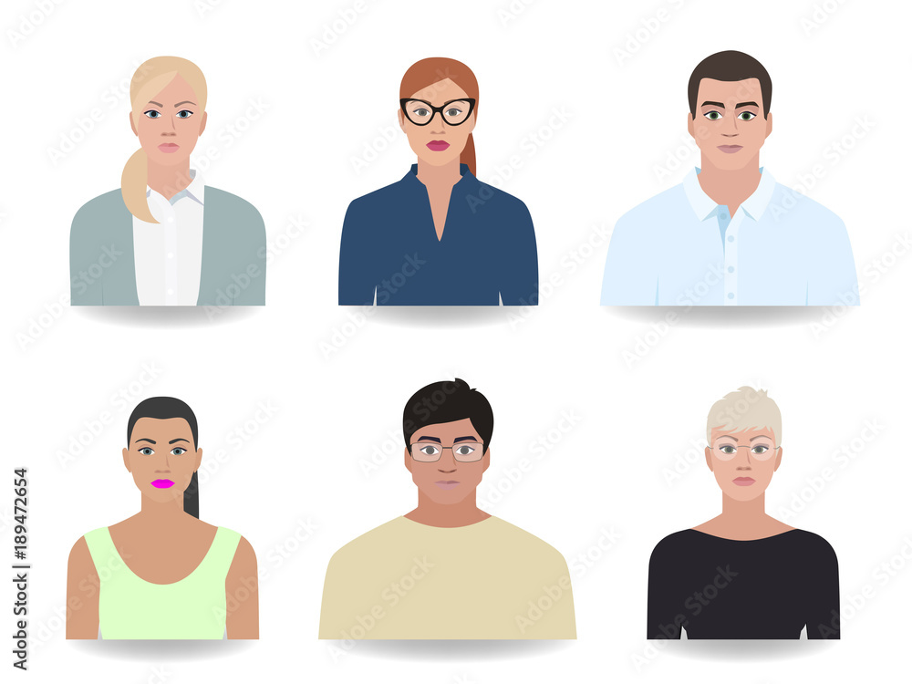 People of different portraits, icons vector illustration People of different portraits, icons vector illustration