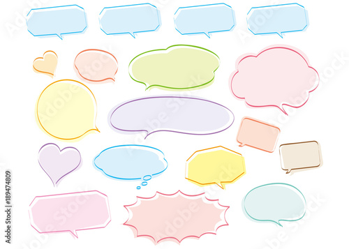 Hand-drawn speech bubbles set Vector
