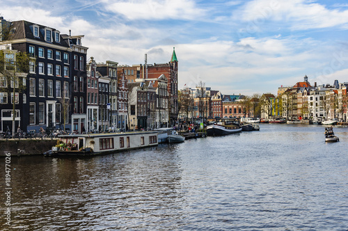 Amstel River in Amsterdam  Holland