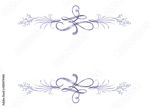 Fototapeta Naklejka Na Ścianę i Meble -  Watercolor Flower separator Leaf summer Isolated on white background for greeting cards for the wedding, St. Valentine's Day