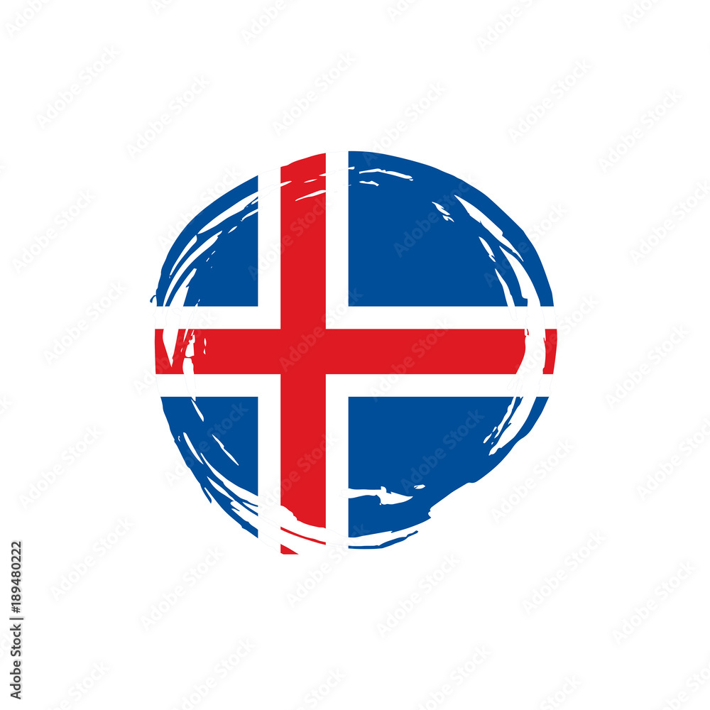 Fototapeta premium Iceland flag, vector illustration
