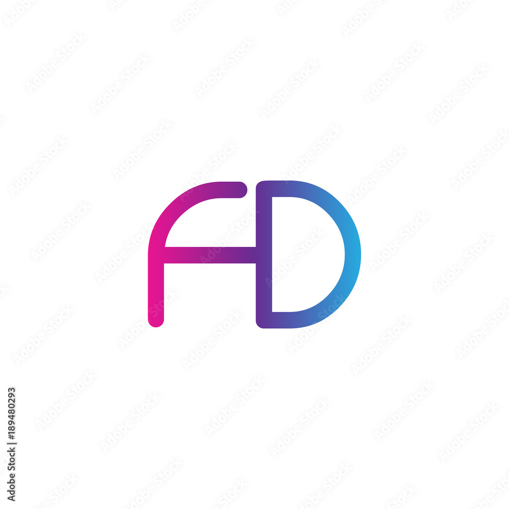 Obraz premium initial letter rounded logo modern, colorful gradient