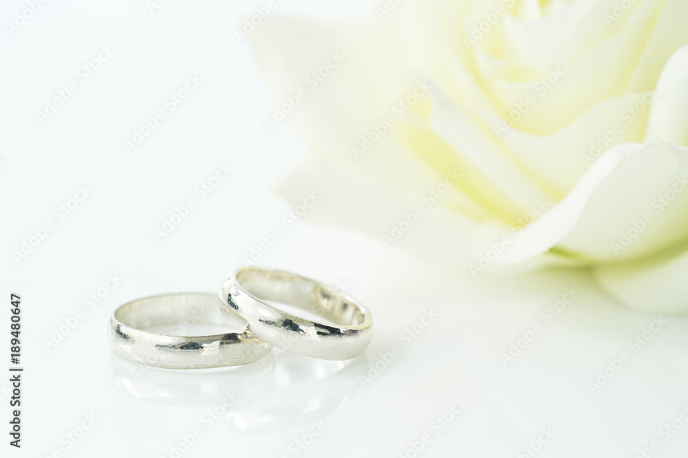 Wedding rings on white background Wedding rings on white background