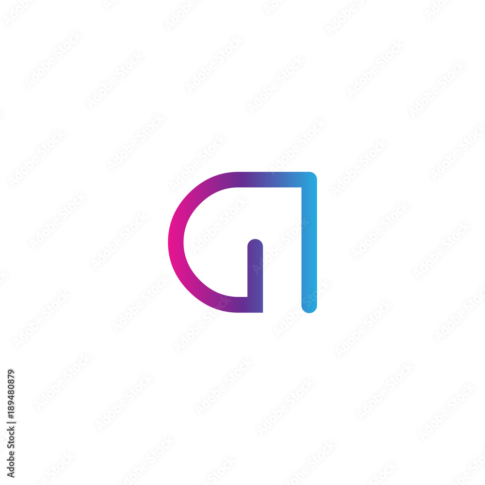 initial letter rounded logo modern, colorful gradient initial letter rounded logo modern, colorful gradient