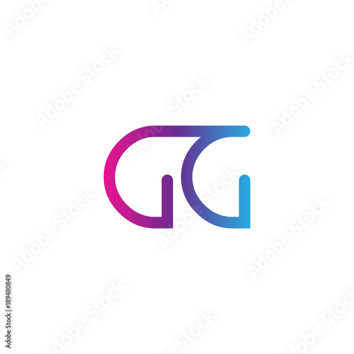 initial letter rounded logo modern, colorful gradient