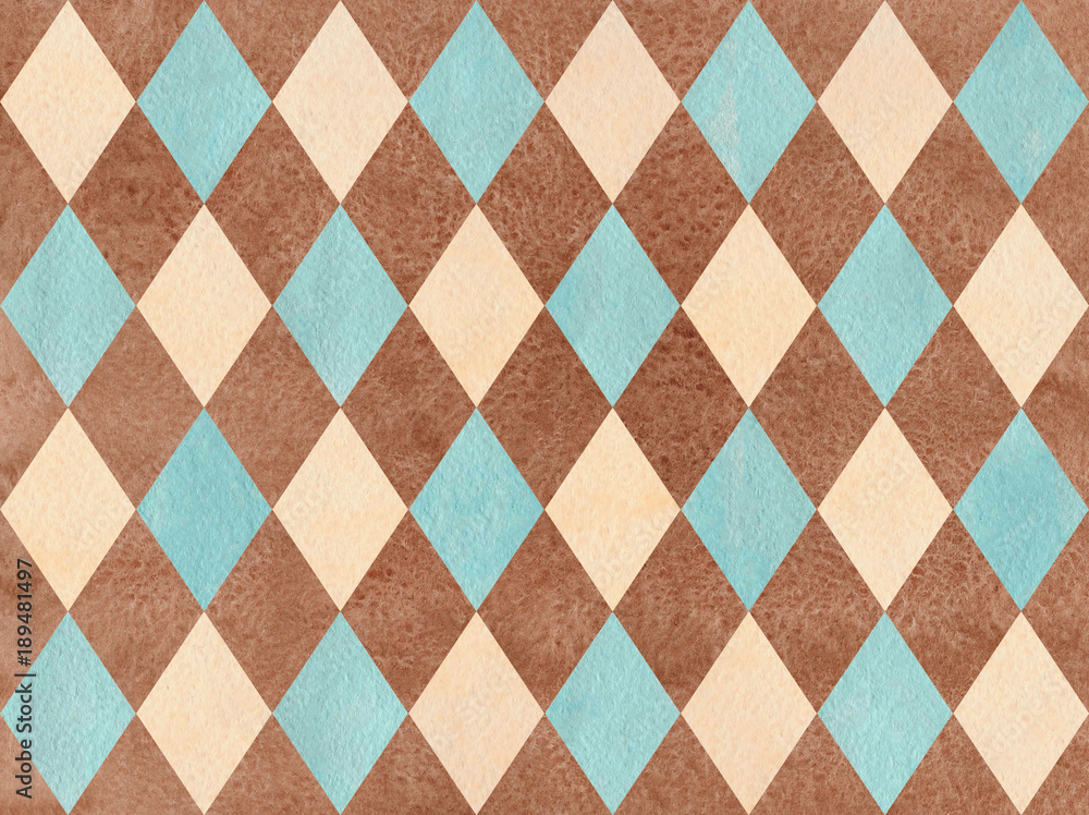 Watercolor diamond pattern. Watercolor diamond pattern.