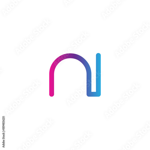 initial letter rounded logo modern, colorful gradient