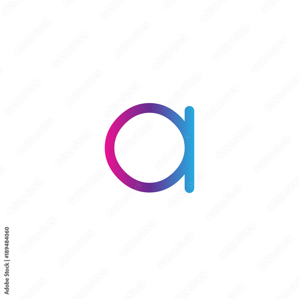 initial letter rounded logo modern, colorful gradient