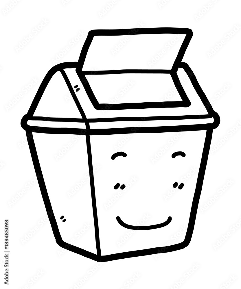 smile trash cartoon / vector and illustration, black and white, hand ...