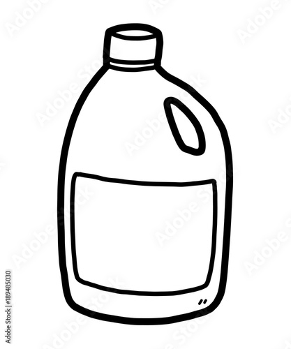 plastic bottle / cartoon vector and illustration, black and white, hand drawn, sketch style, isolated on white background.