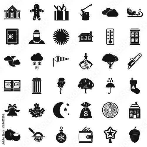 Rural lifestyle icons set, simple style