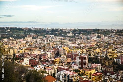 Fototapeta Naklejka Na Ścianę i Meble -  Naples, Italy - November 30 2017: Panoramic view of the italian city by Vesuvius