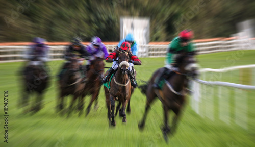 intense motion blur speed on racehorses
