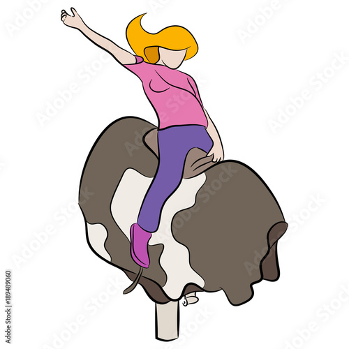 Girl Riding Mechanical Bull