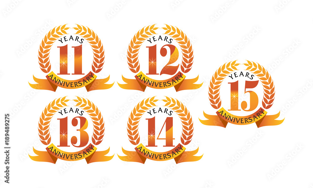 Ribbon Anniversary Leaf Template Set