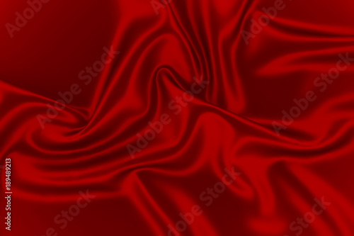 Red silk fabric texture cloth backdrop. Color closeup background.