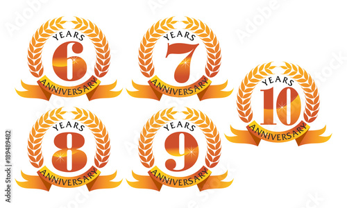 Ribbon Anniversary Leaf Template Set