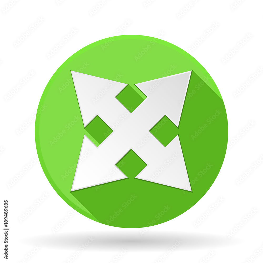 Arrows icon. Green round sign with shadow. Combo arrows Arrows icon. Green round sign with shadow. Combo arrows