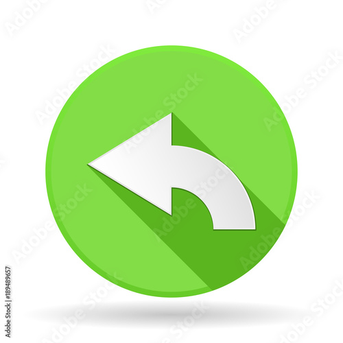 Free Download Arrow icon. Green round sign with shadow. Left arrow - GFXLoad