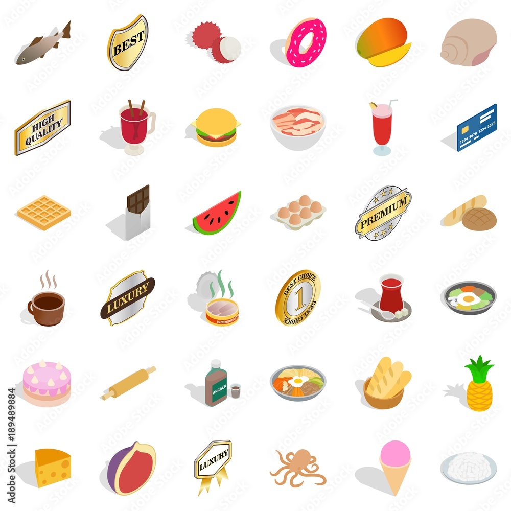 Swallow icons set, isometric style Swallow icons set, isometric style
