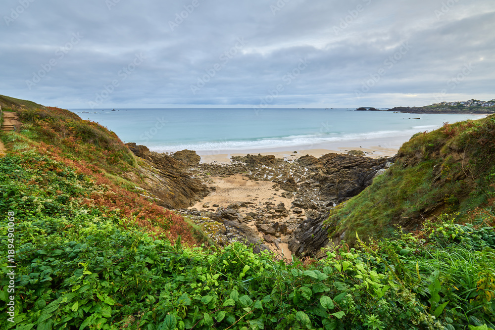 Longchamp Beach between la pointe de la Garde Guerin and Decolle Coastline, Saint briac sur mer, ille-et-vilaine, Brittany Longchamp Beach between la pointe de la Garde Guerin and Decolle Coastline, Saint briac sur mer, ille-et-vilaine, Brittany