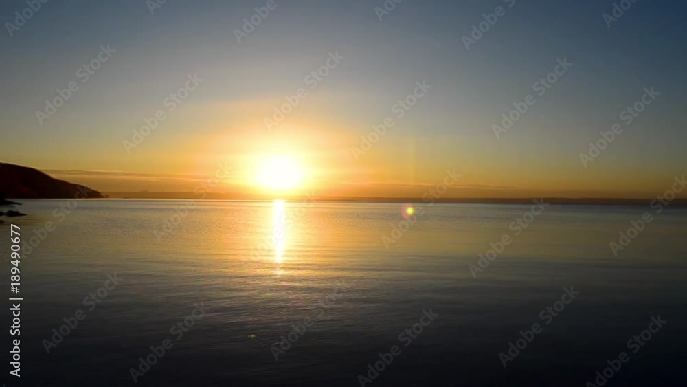 Seamless loop sanset on water of river/sea Seamless loop sanset on water of river/sea
