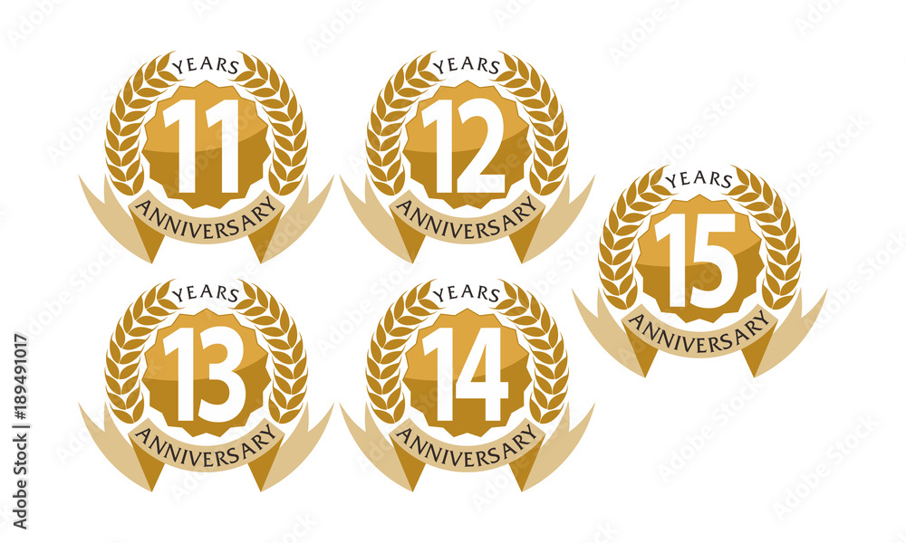 Ribbon Anniversary Leaf Template Set