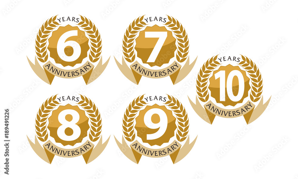 Ribbon Anniversary Leaf Template Set