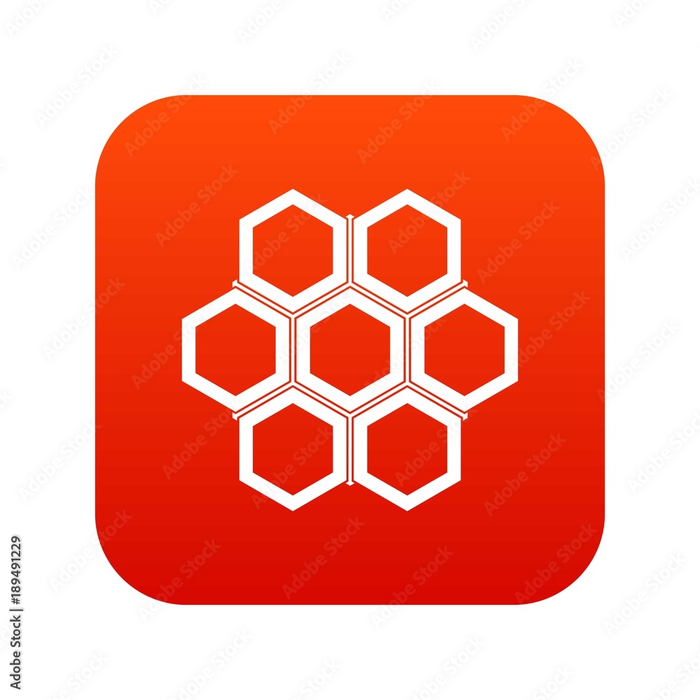 Little honeycomb icon digital red Little honeycomb icon digital red
