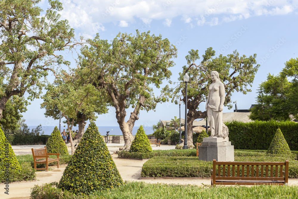 Obraz premium Public garden, jardins miramar, montjuic park, Barcelona.