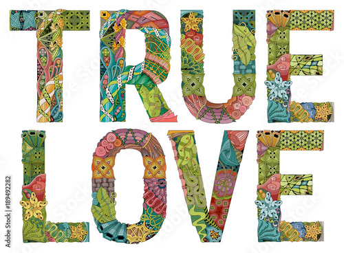 True love. Vector decorative zentangle object