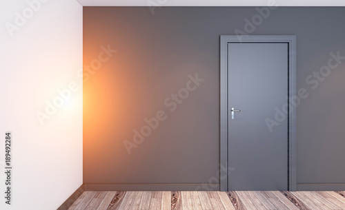 Modern Empty office Cabinet. Meeting room. 3D rendering.. Sunset