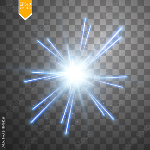 Light digital star on the transparent background photo