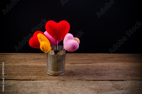 hearts in tincan   valentine concept