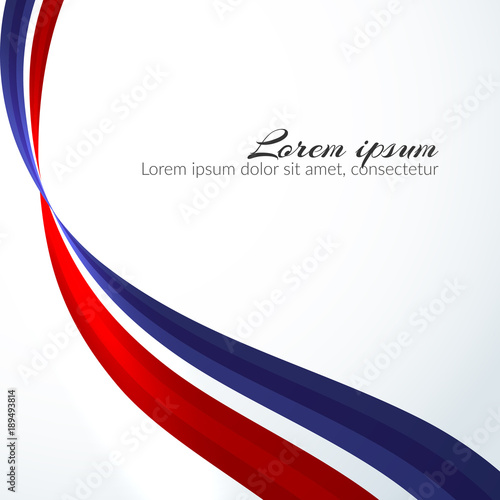 Patriotic background of colors of the national flag of Russia flowing abstract wavy lines Element for design of template banner card poster on national holidays Patriotic symbol of the country Vector