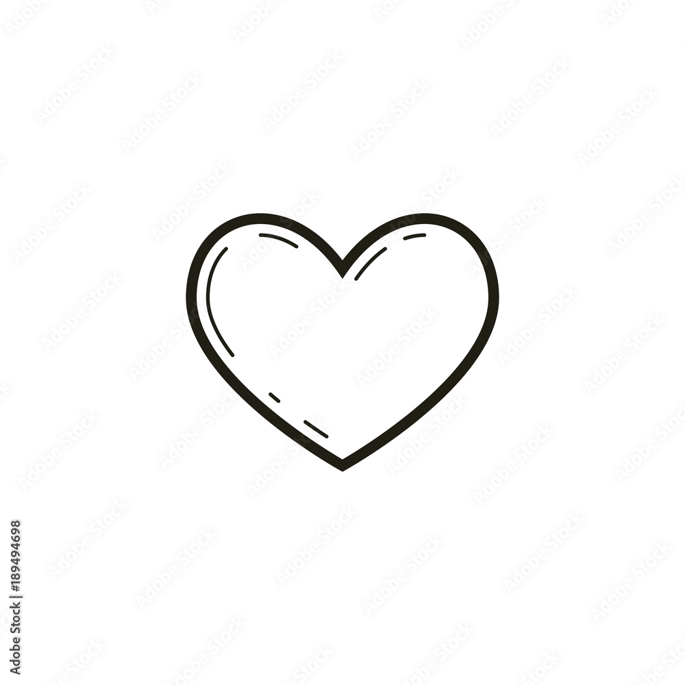 black and white linear big heart icon black and white linear big heart icon