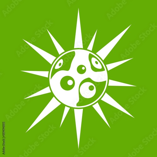 Round cell virus icon green