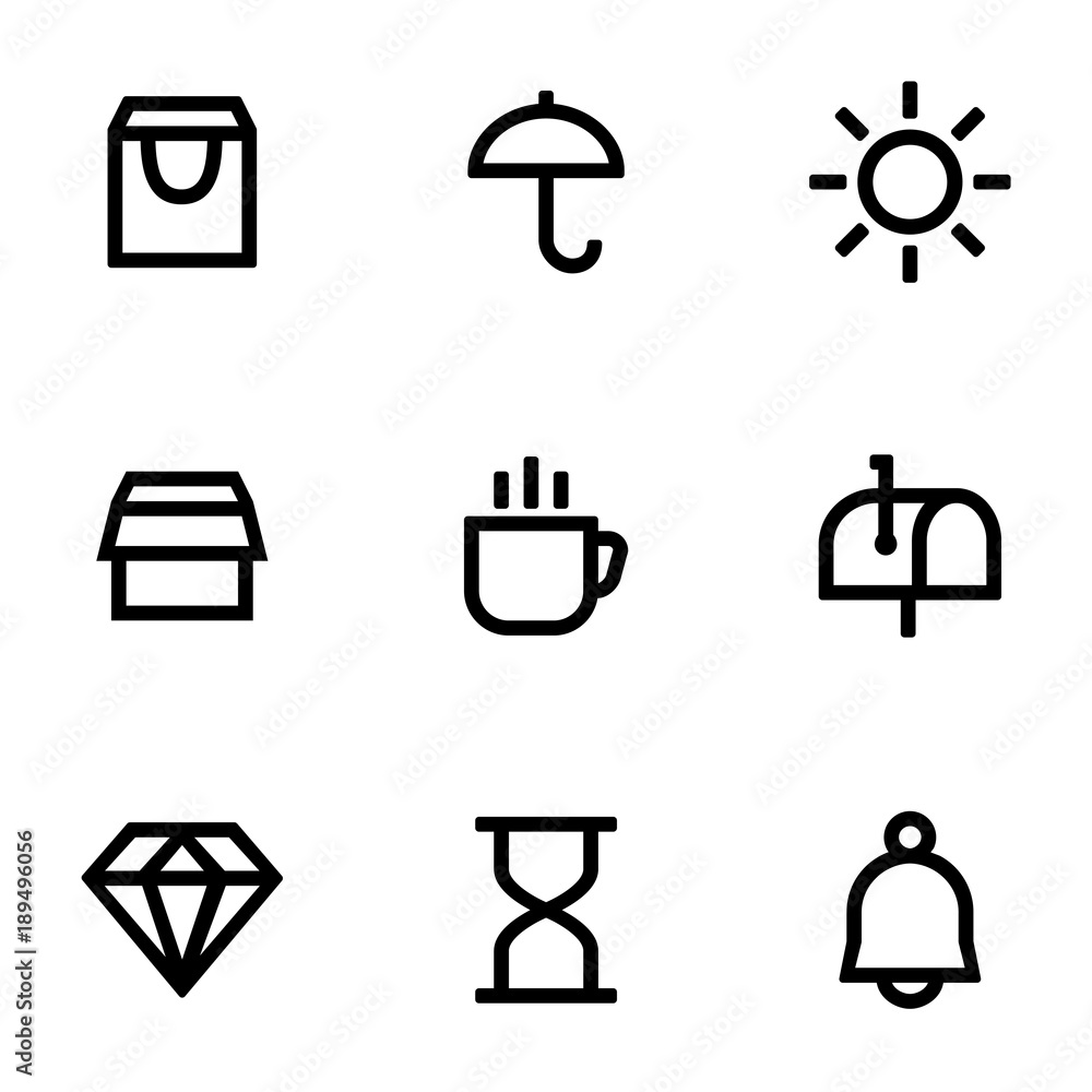Set of icons for simple flat style ui design Set of icons for simple flat style ui design