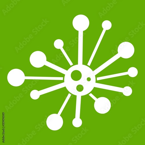 Round bacteria icon green