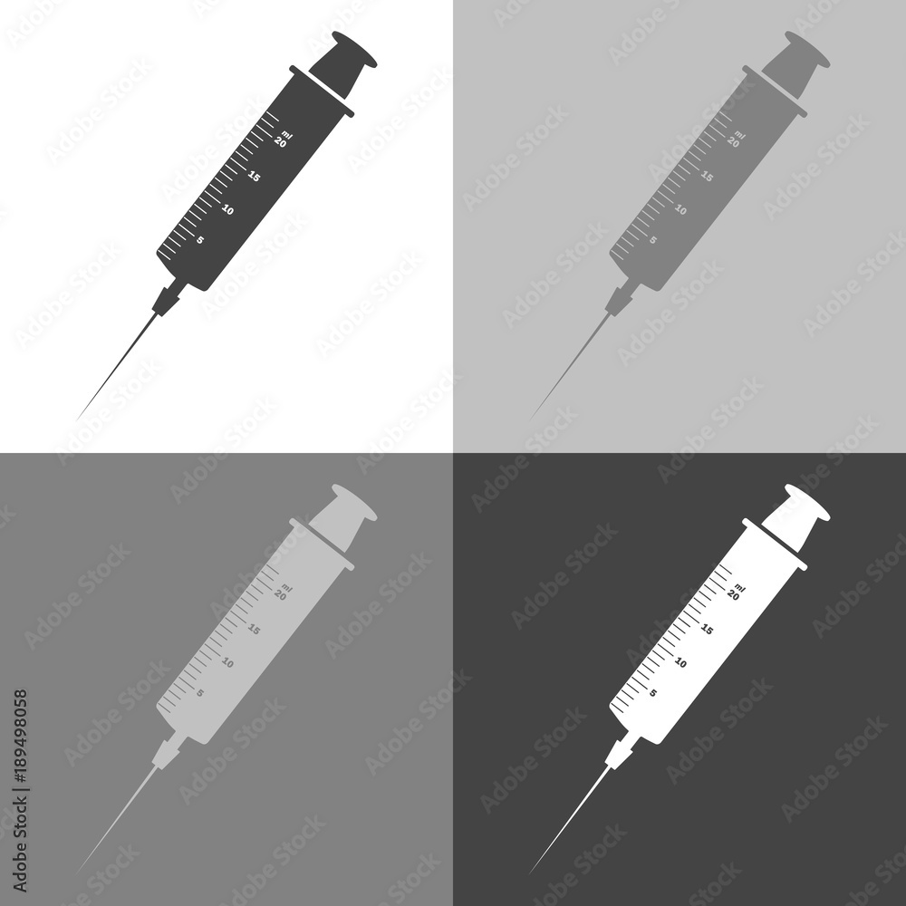 Vector image of medical syringe for injections and needles. Vec Stock