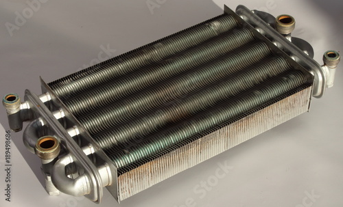 Copper bithermic (twin) heat exchanger.