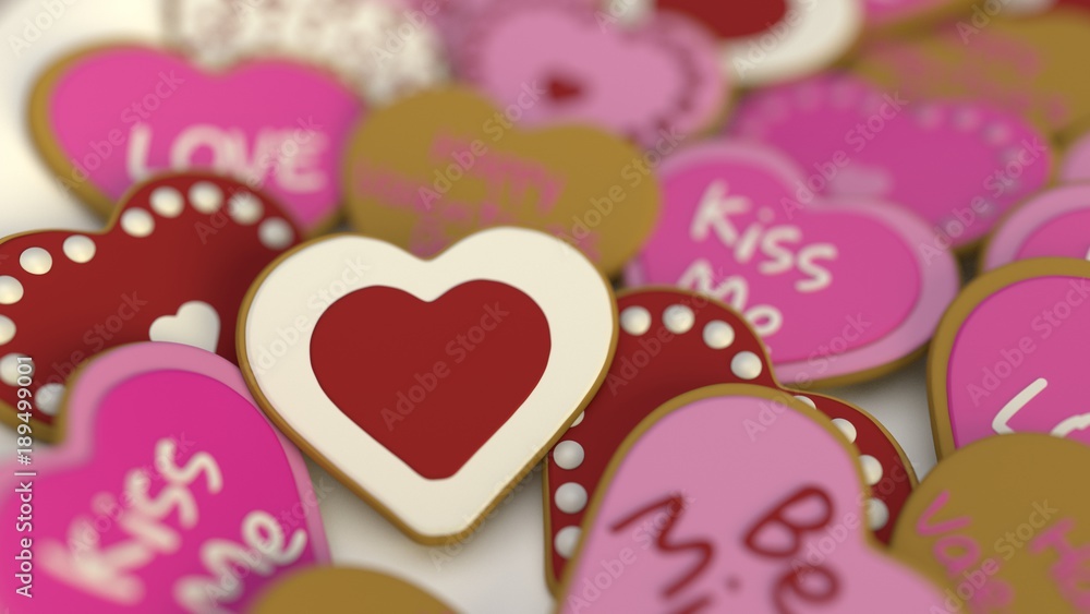 Fototapeta premium Valentine's Day Cookies #7 - (3D Rendered)