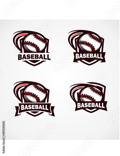 Baseball Badge Vector Set of 4