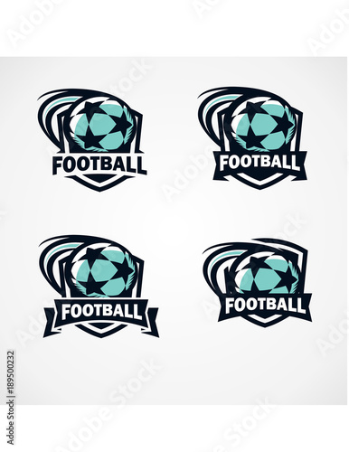 Football Badge Vector Set of 4