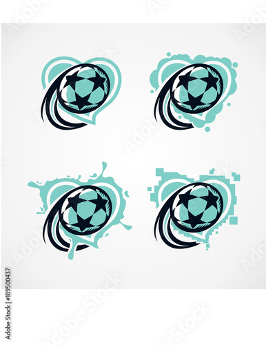 Love Football Vector Set of 4